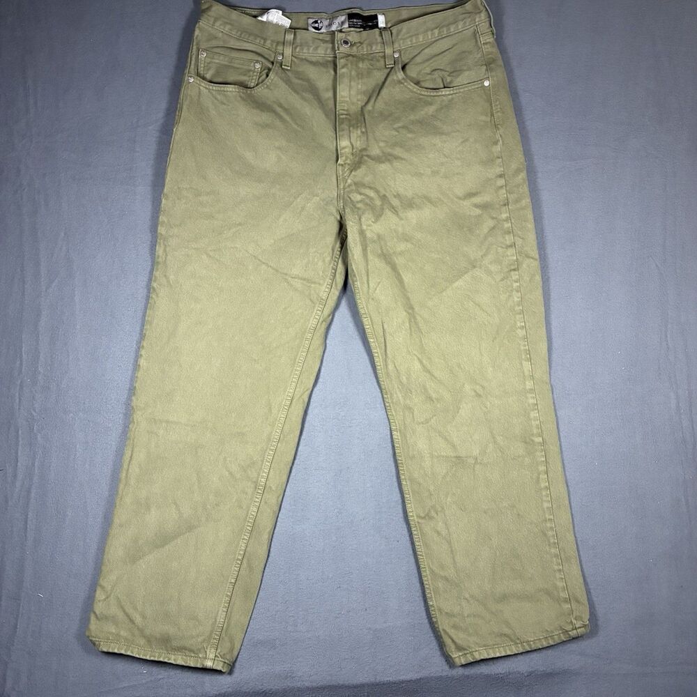 Vtg Levi's SilverTab Jeans Men 36x30 Green Loose Relaxed Fit Straight Denim